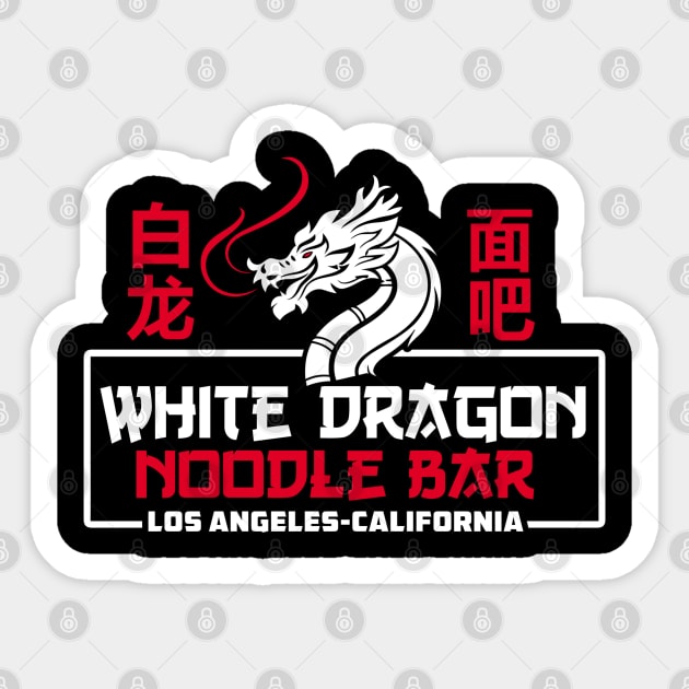 White dragon noodle bar Sticker by carloj1956